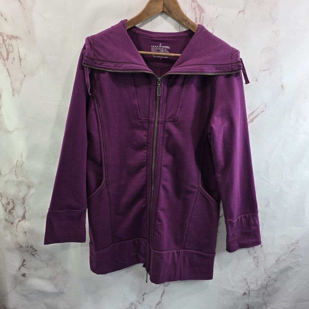 Neon Buddha Jacket Womens Small Purple Artsy Art To Wear Long
